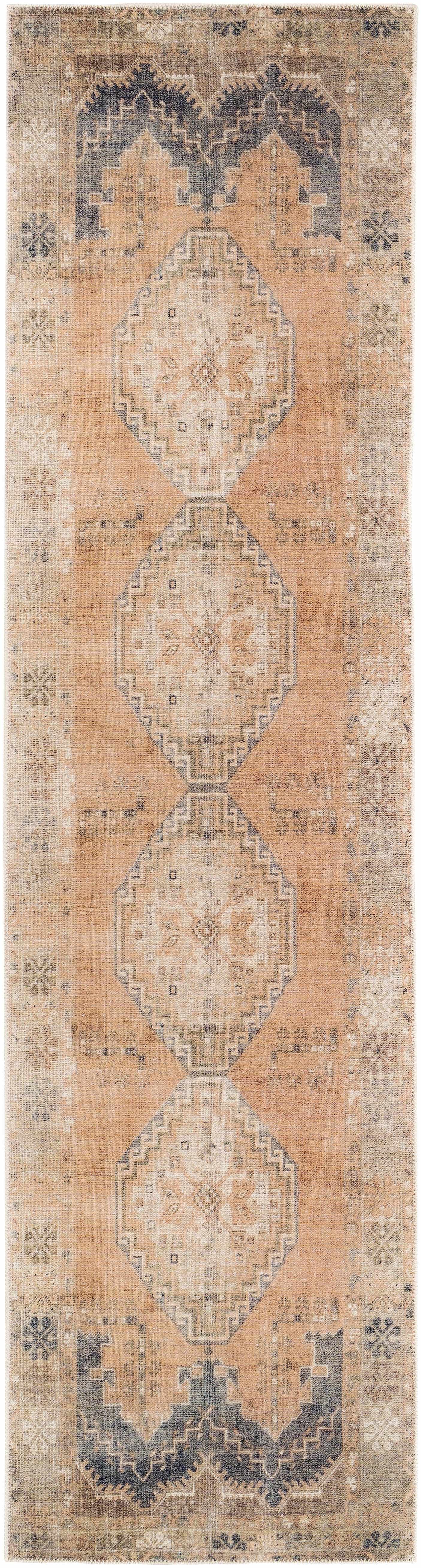 Carrabelle Peach Washable Area Rug - Clearance - Ornate Home