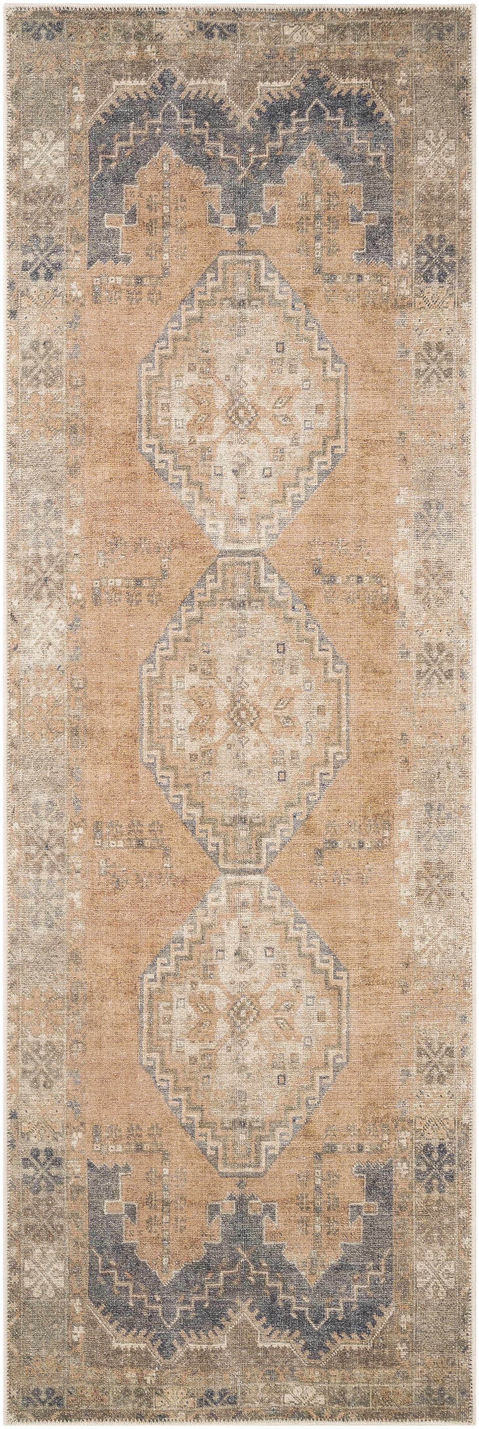 Carrabelle Peach Washable Area Rug - Clearance - Ornate Home