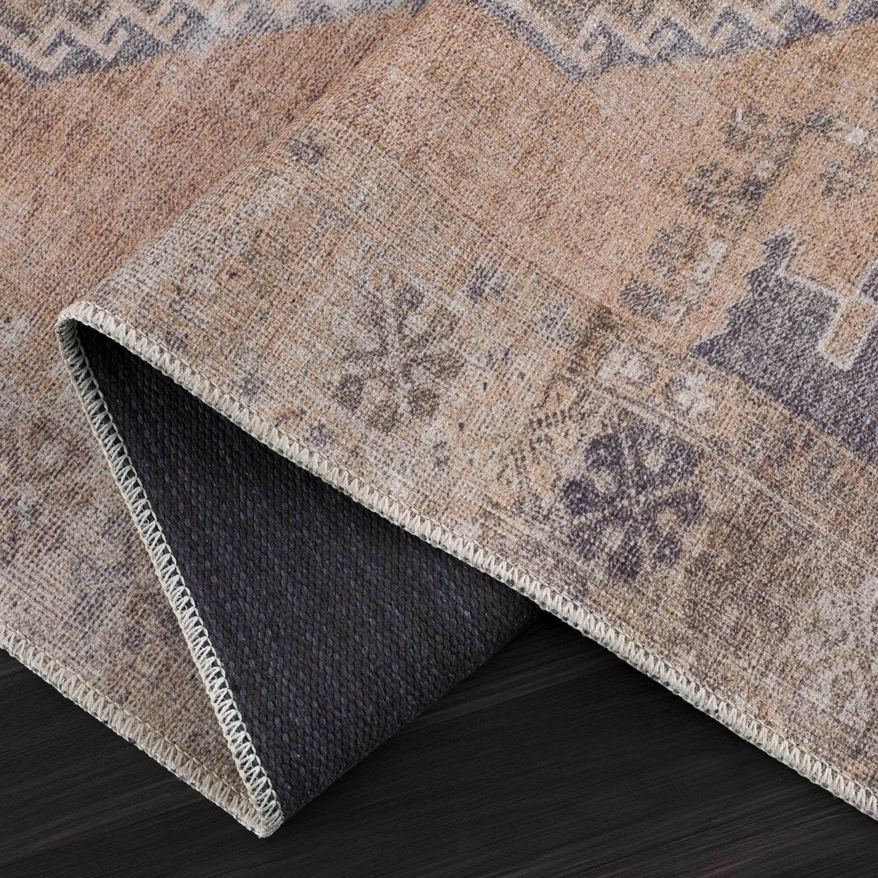 Carrabelle Peach Washable Area Rug - Clearance - Ornate Home