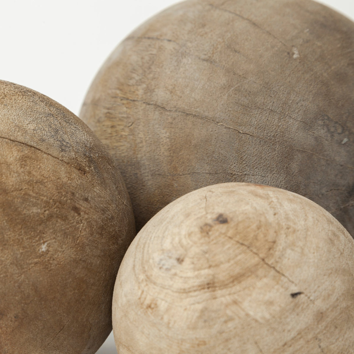Carrick Natural Wood Decorative Spheres (Set of 3) - Ornate Home