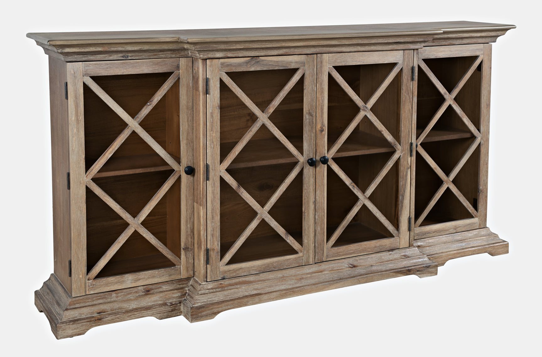 Carrington Bisque Large Breakfront Cabinet - Ornate Home