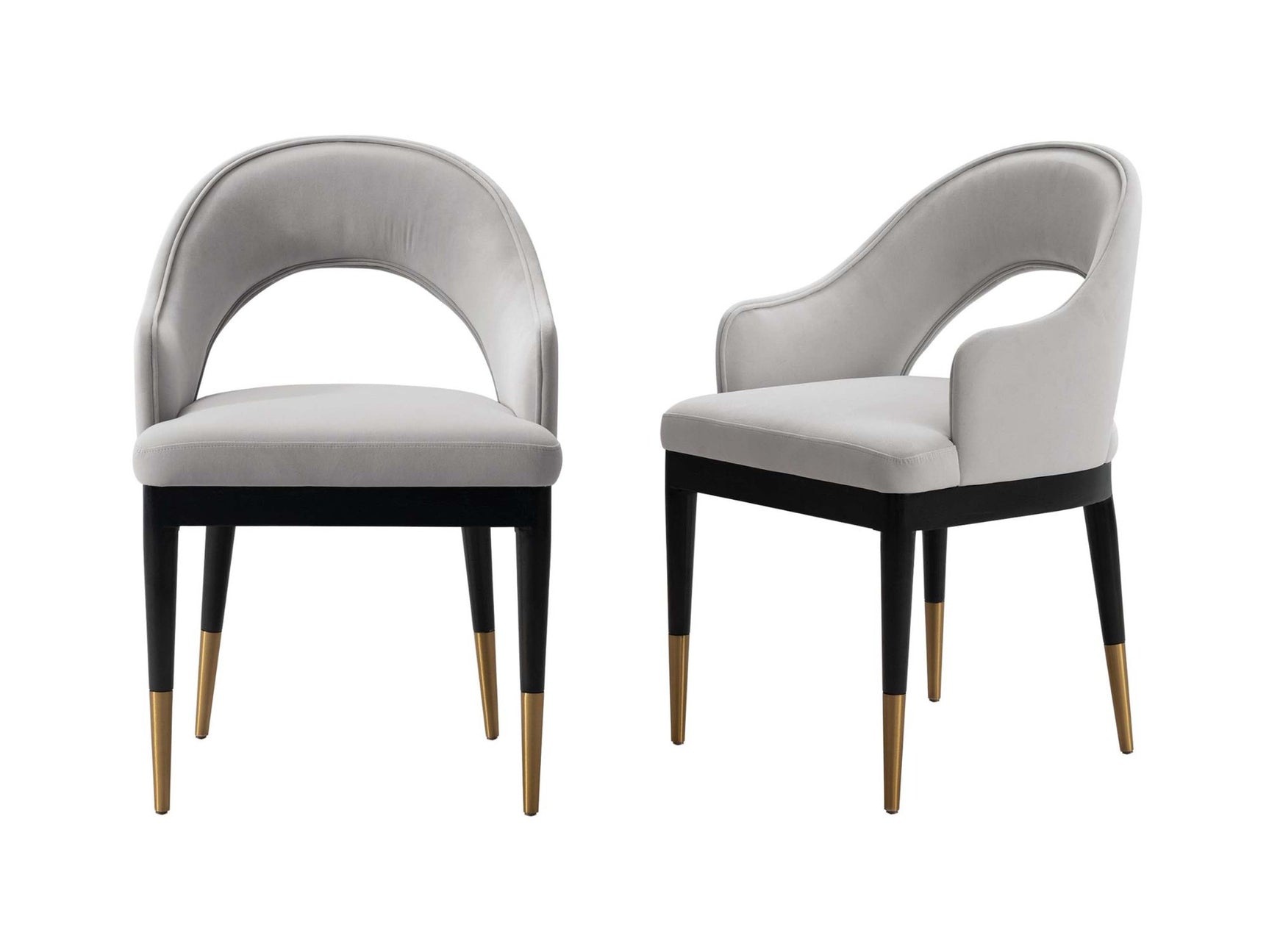 Carrington Dining Armchair in Light Grey (set of 2) - Ornate Home