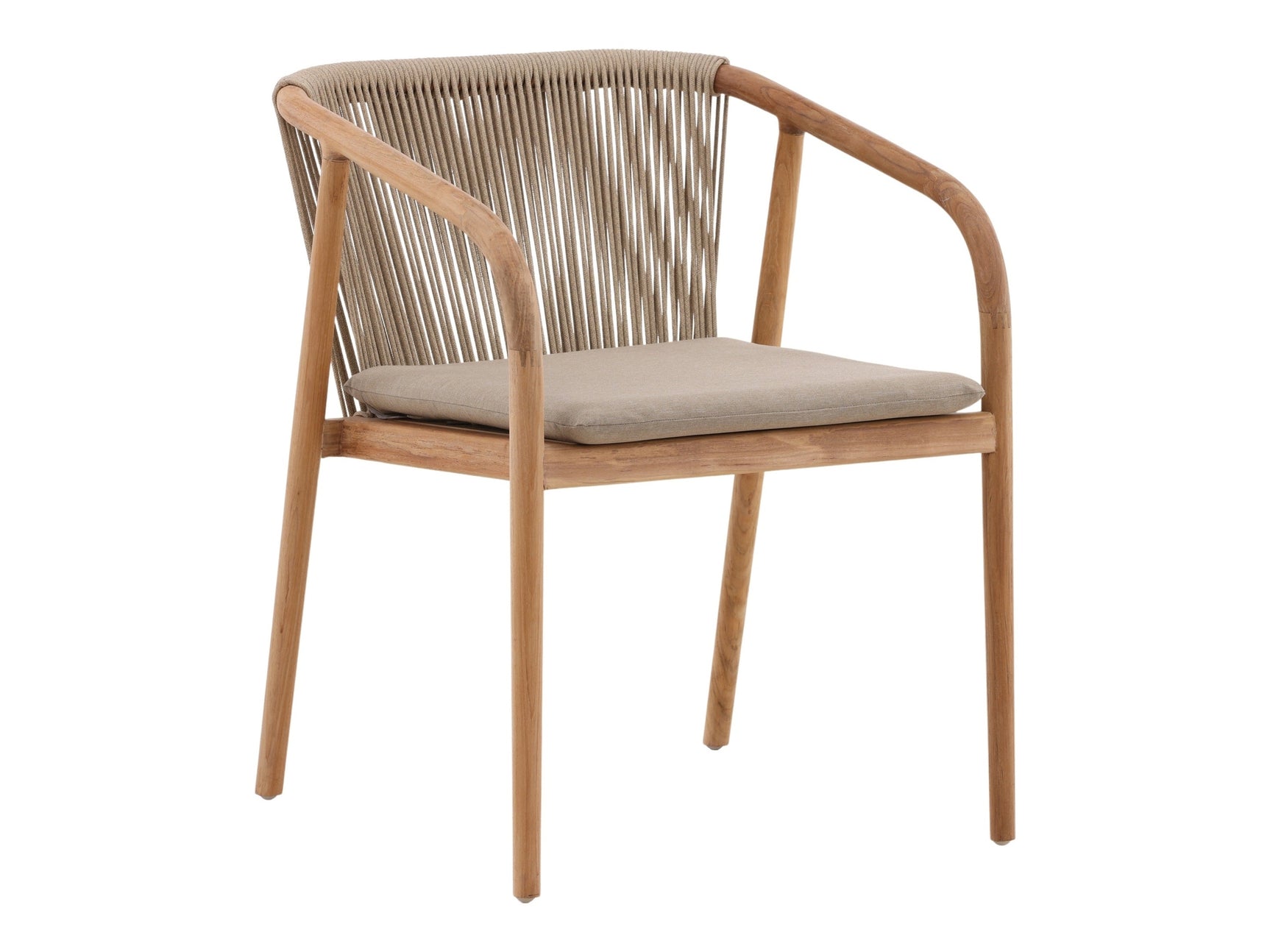 Carson Beige/Natural Outdoor Dining Chair - Ornate Home