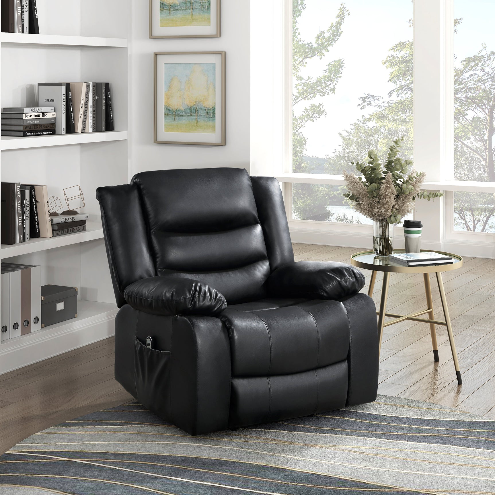 Carson Black Power Lift Chair - Ornate Home