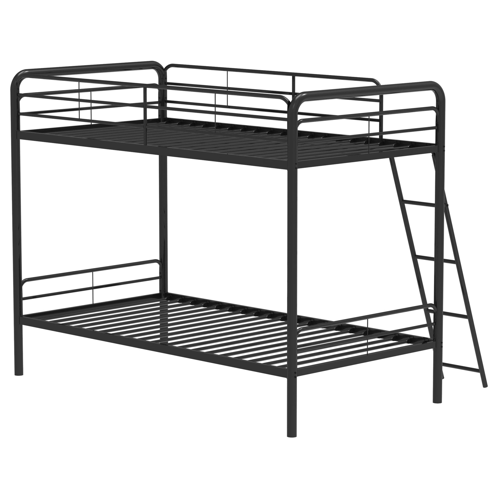 Carson Glossy Black Metal Twin Over Twin Bunk Bed - Ornate Home