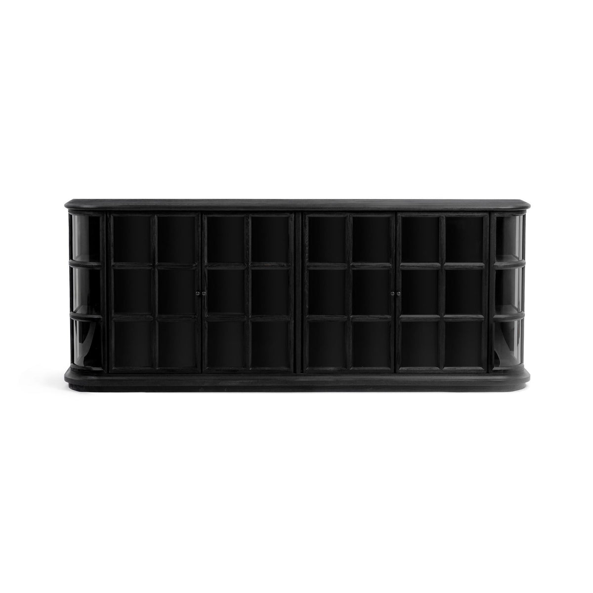 Carson Loft Black 4-Door Cabinet