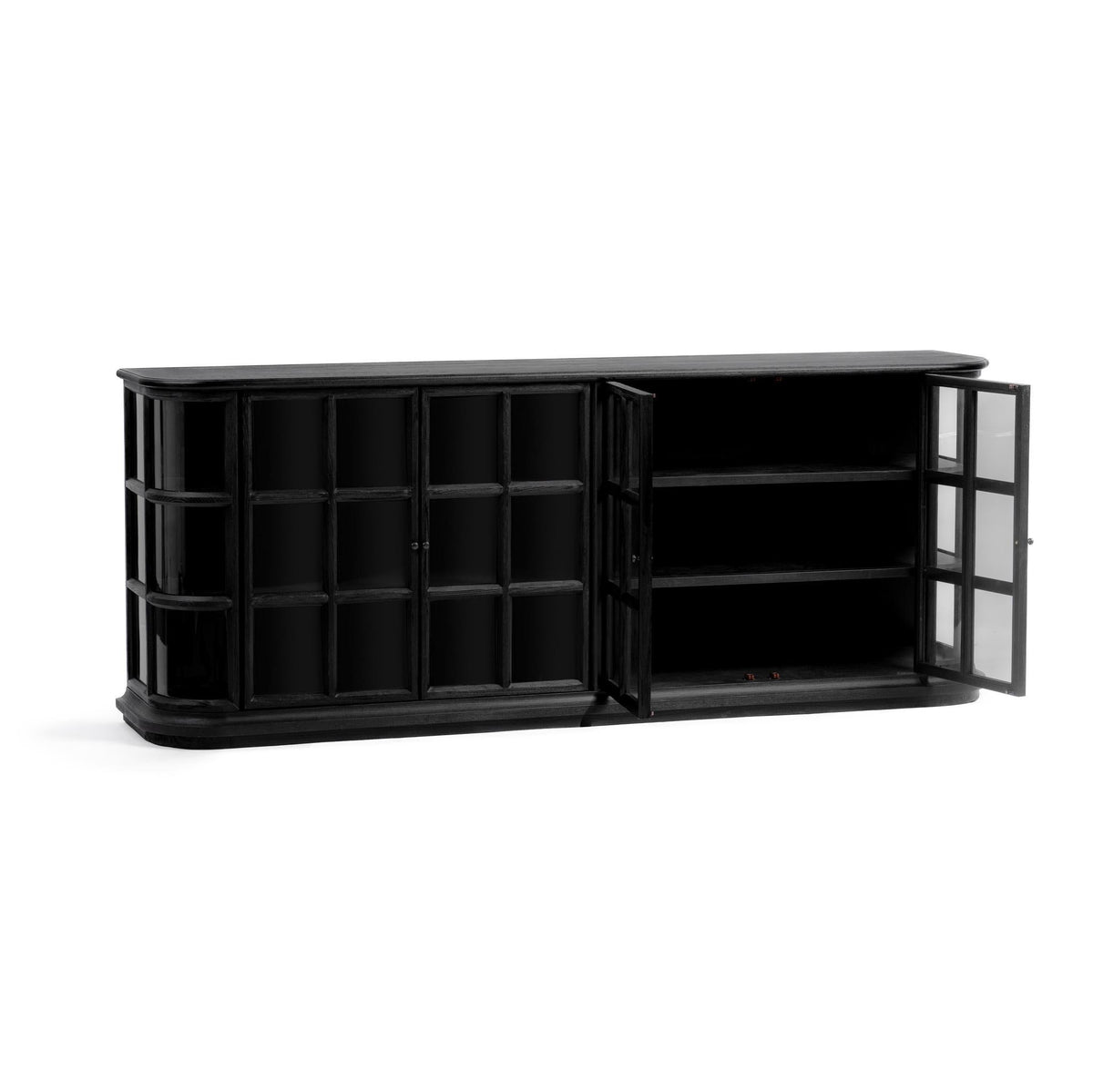 Carson Loft Black 4-Door Cabinet