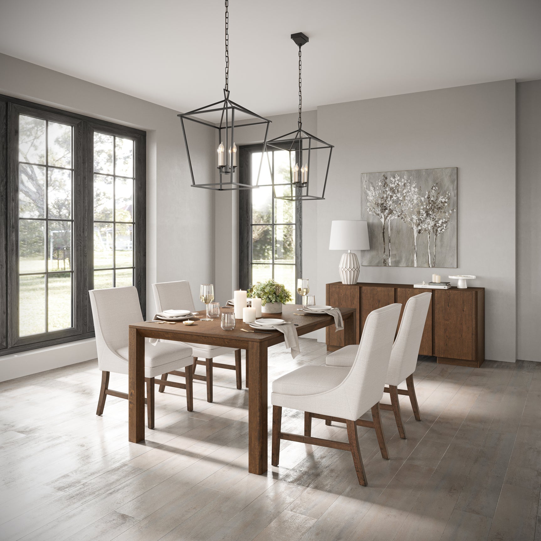 Carsons Oak Wheat 72 Rect Dining Table with 4 Dining Chair - Ornate Home
