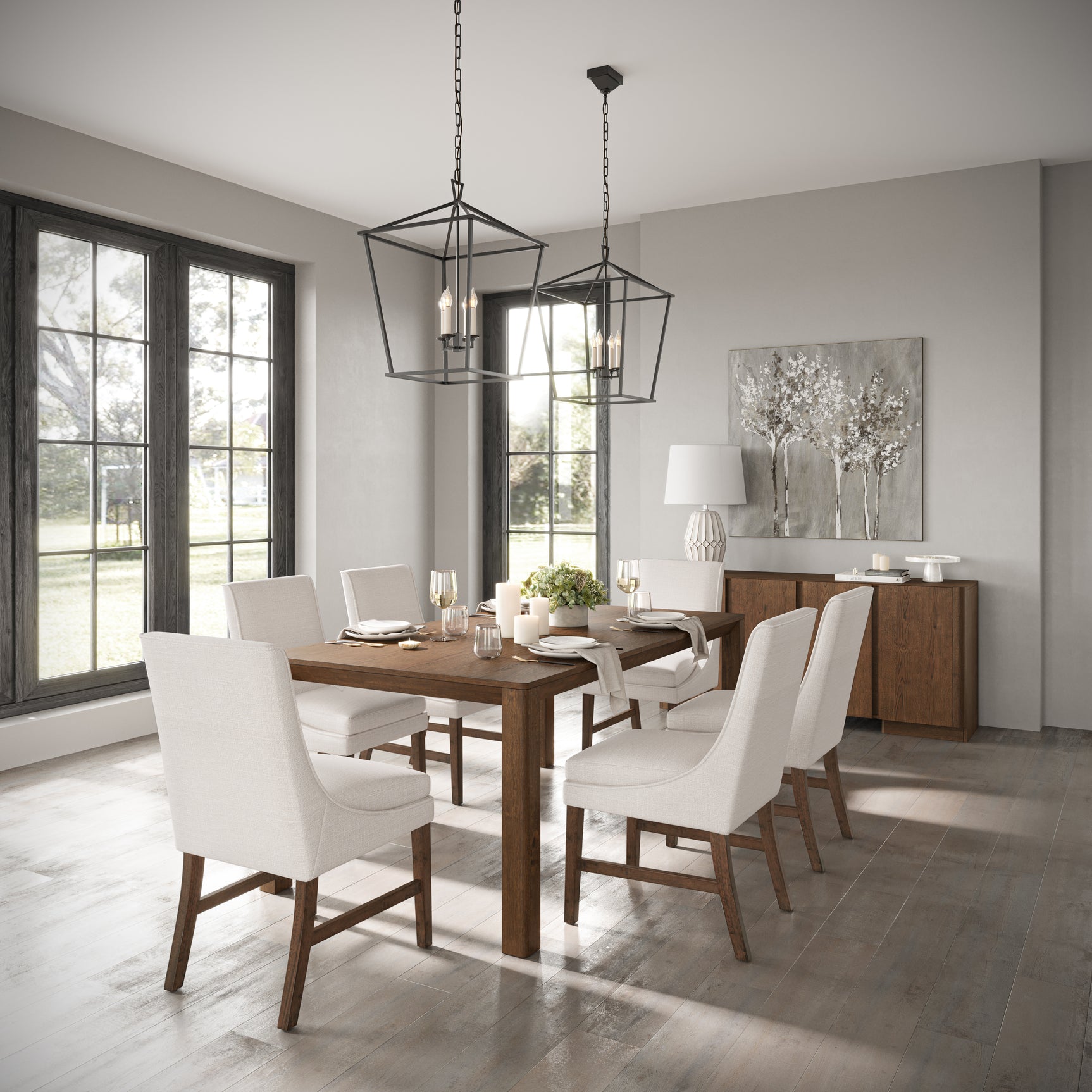 Carsons Oak Wheat 72 Rect Dining Table with 6 Dining Chair - Ornate Home
