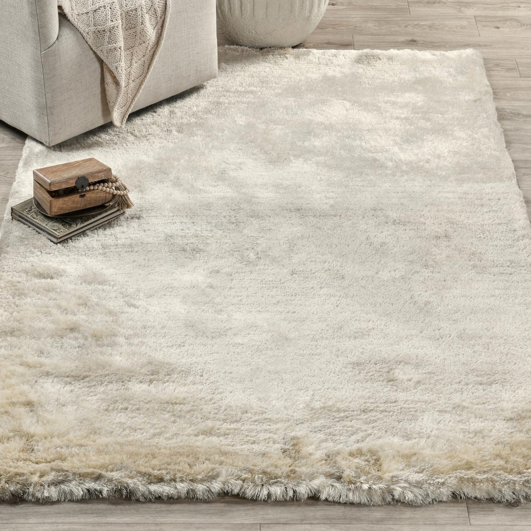 Carter Shag Ivory Rug - Ornate Home