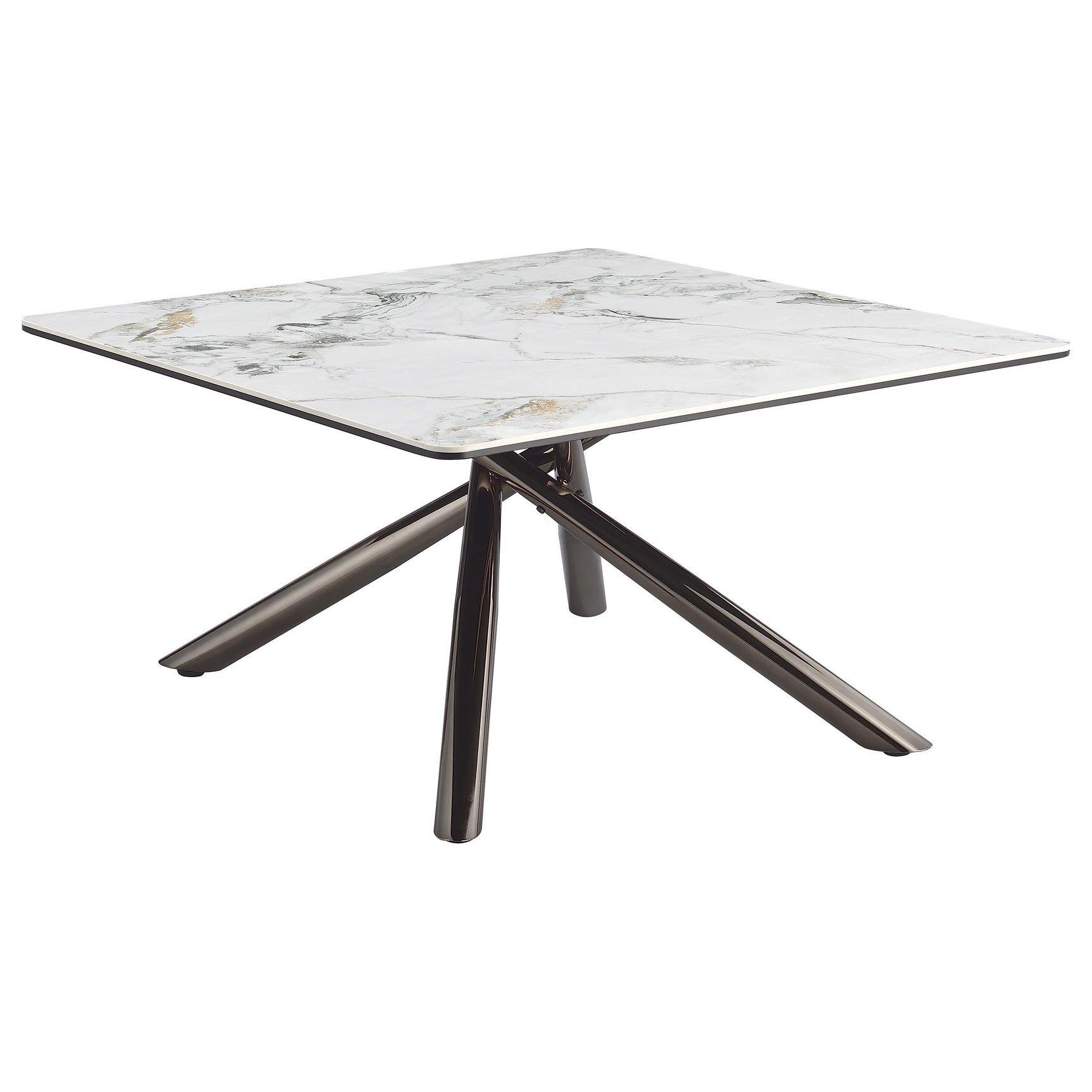 Carvell Mirage White Square Sintered Stone Top Coffee Table - Ornate Home