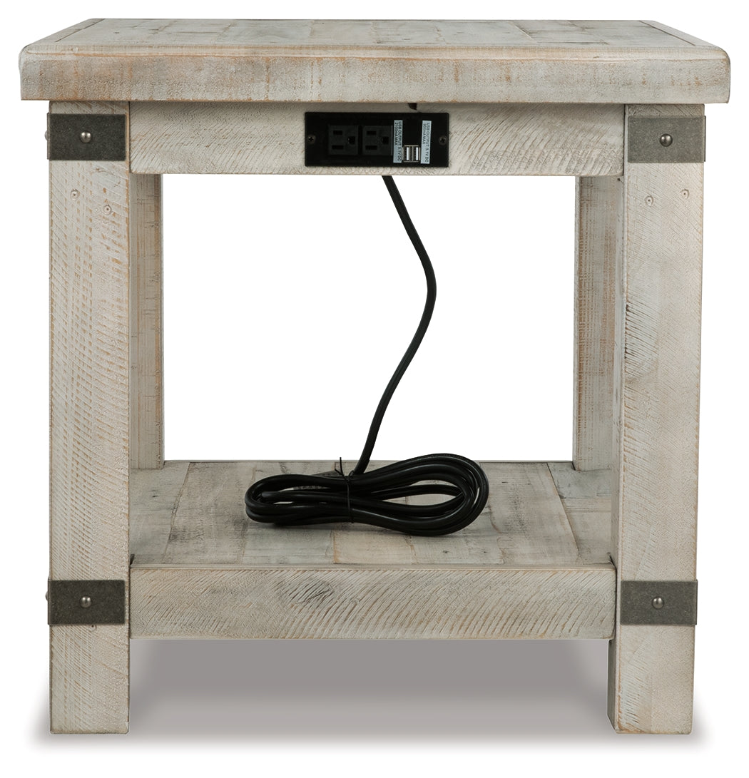 Carynhurst White Wash Gray End Table - Ornate Home