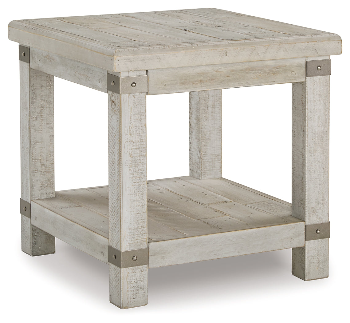 Carynhurst White Wash Gray End Table - Ornate Home