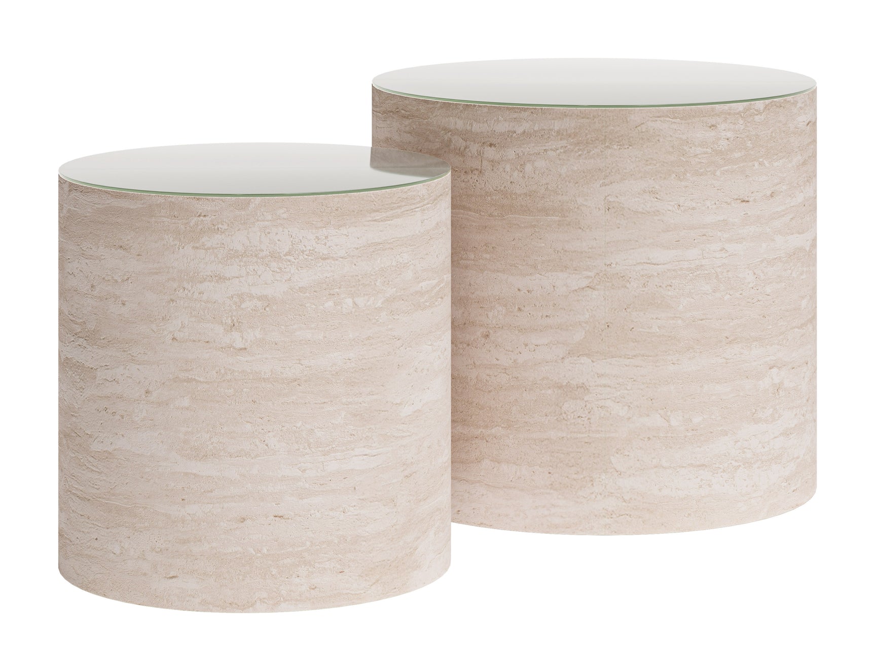 Carzo Stone Beige Coffee Table Set (2-Piece)