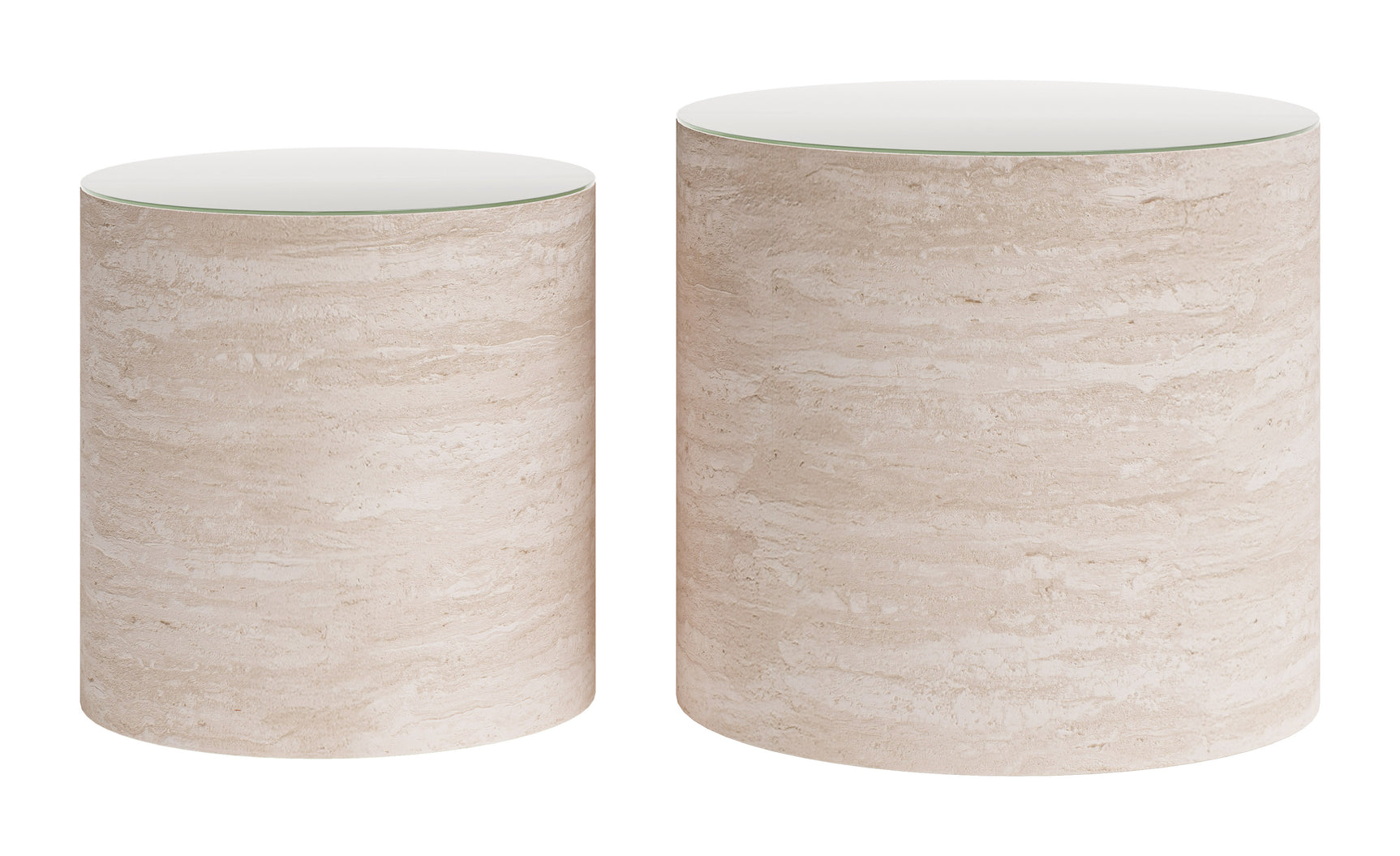 Carzo Stone Beige Coffee Table Set (2-Piece)