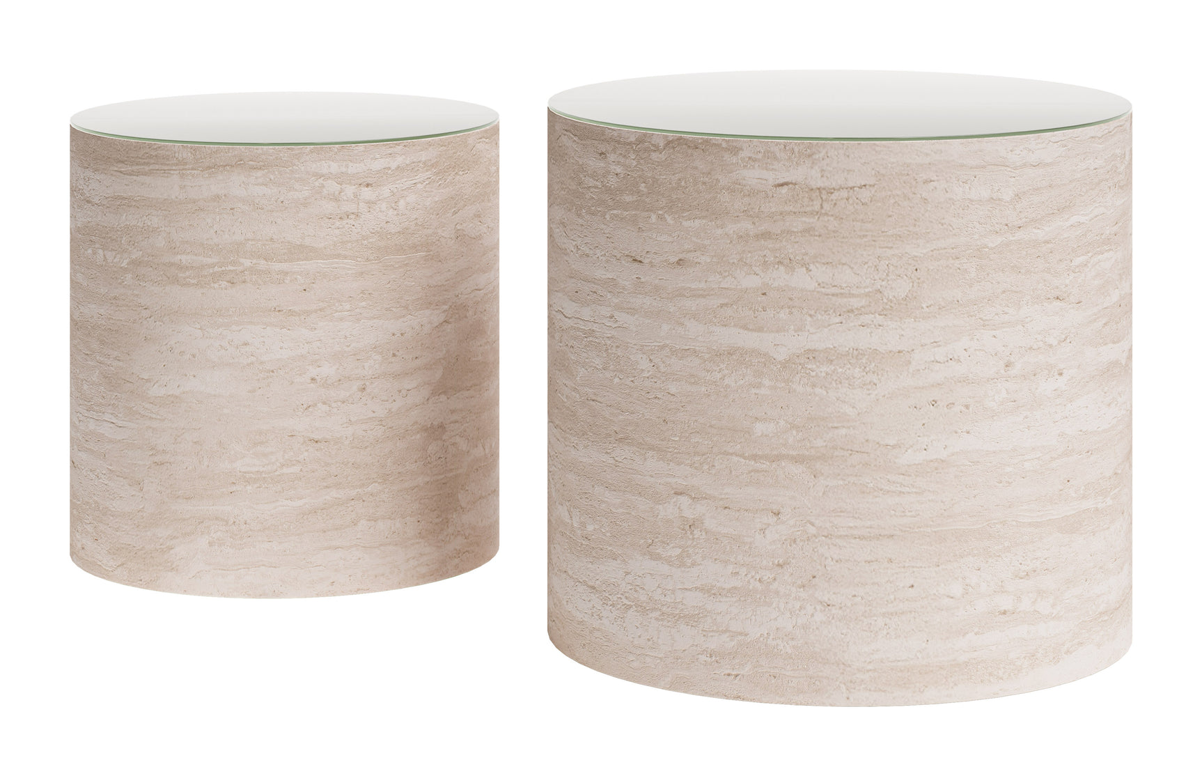 Carzo Stone Beige Coffee Table Set (2-Piece)