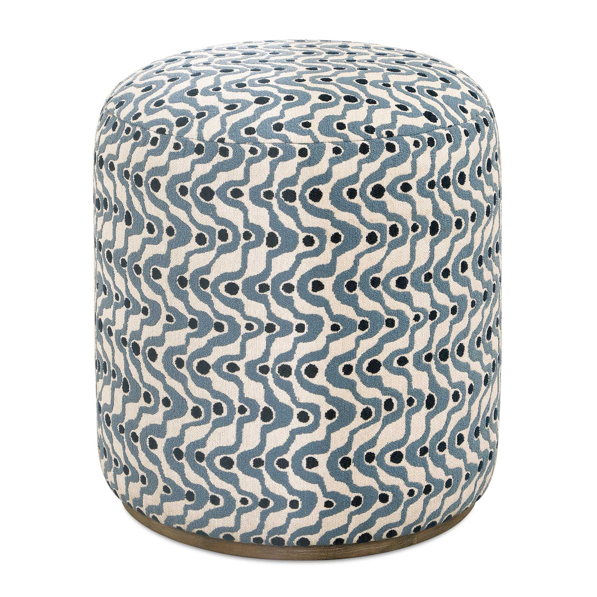 Cas Blue Fabric Ottoman - Ornate Home
