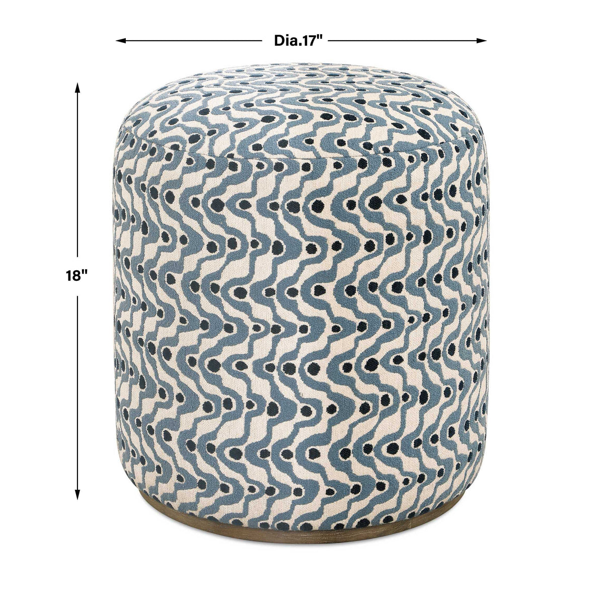 Cas Blue Fabric Ottoman - Ornate Home