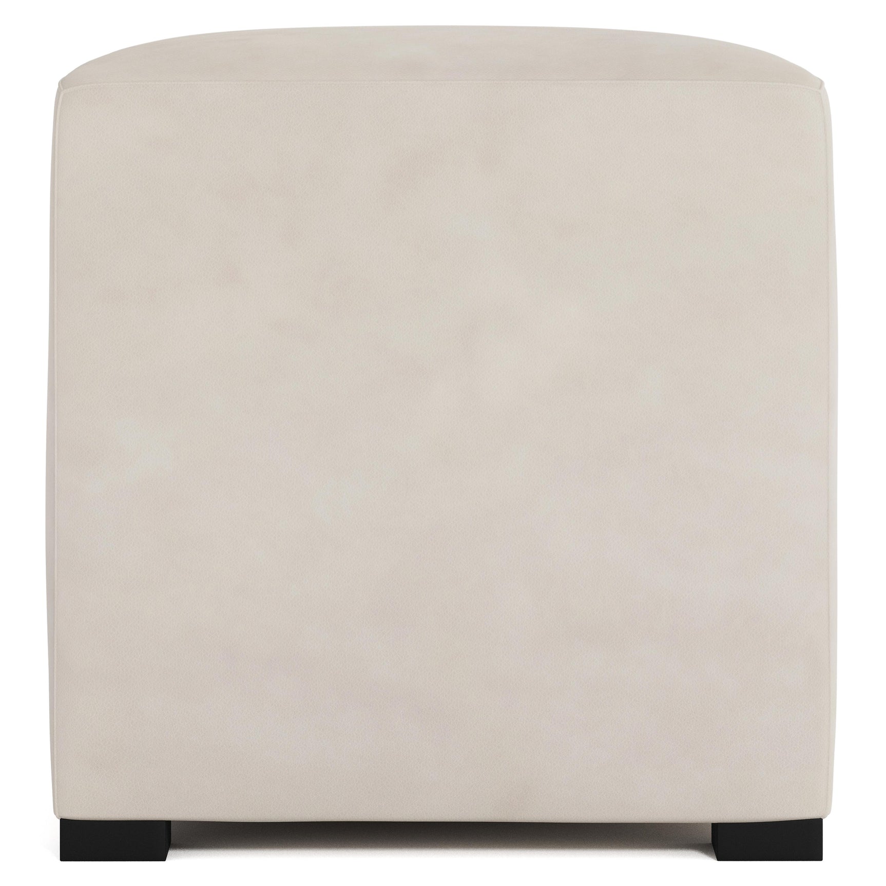 Casale White/Cream Leather Ottoman - Ornate Home