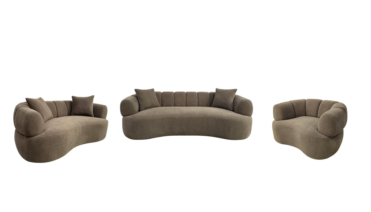 Casarin Brown Stationary Sofa Set - Ornate Home
