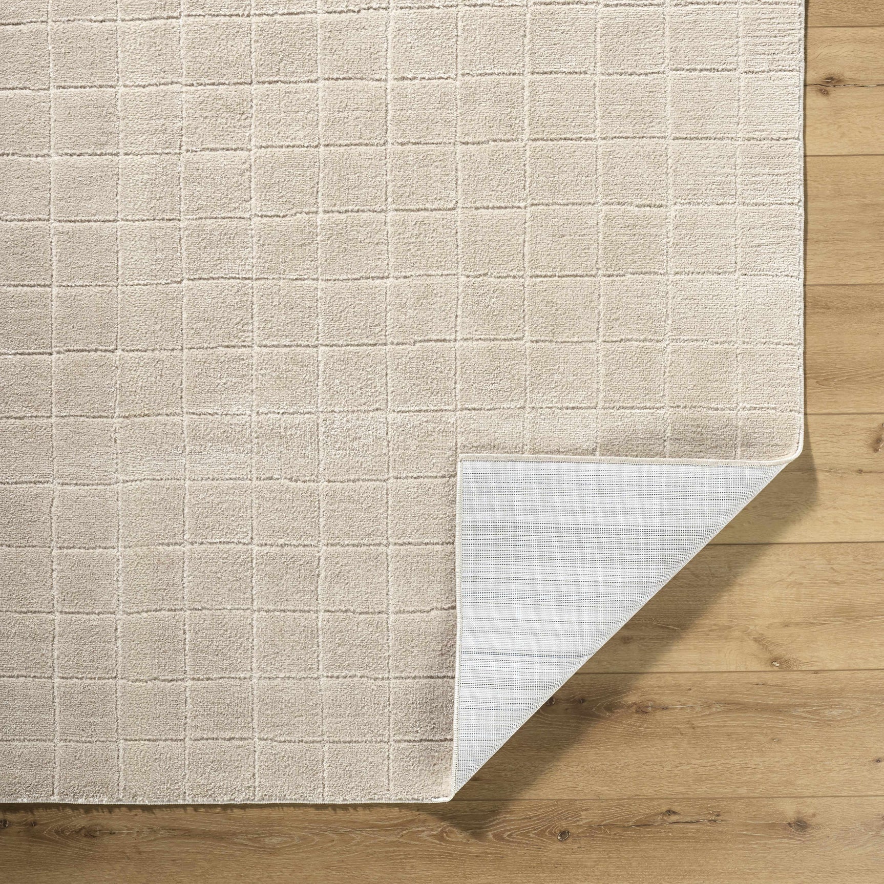 Cascade Checkered Beige Area Rug - Ornate Home