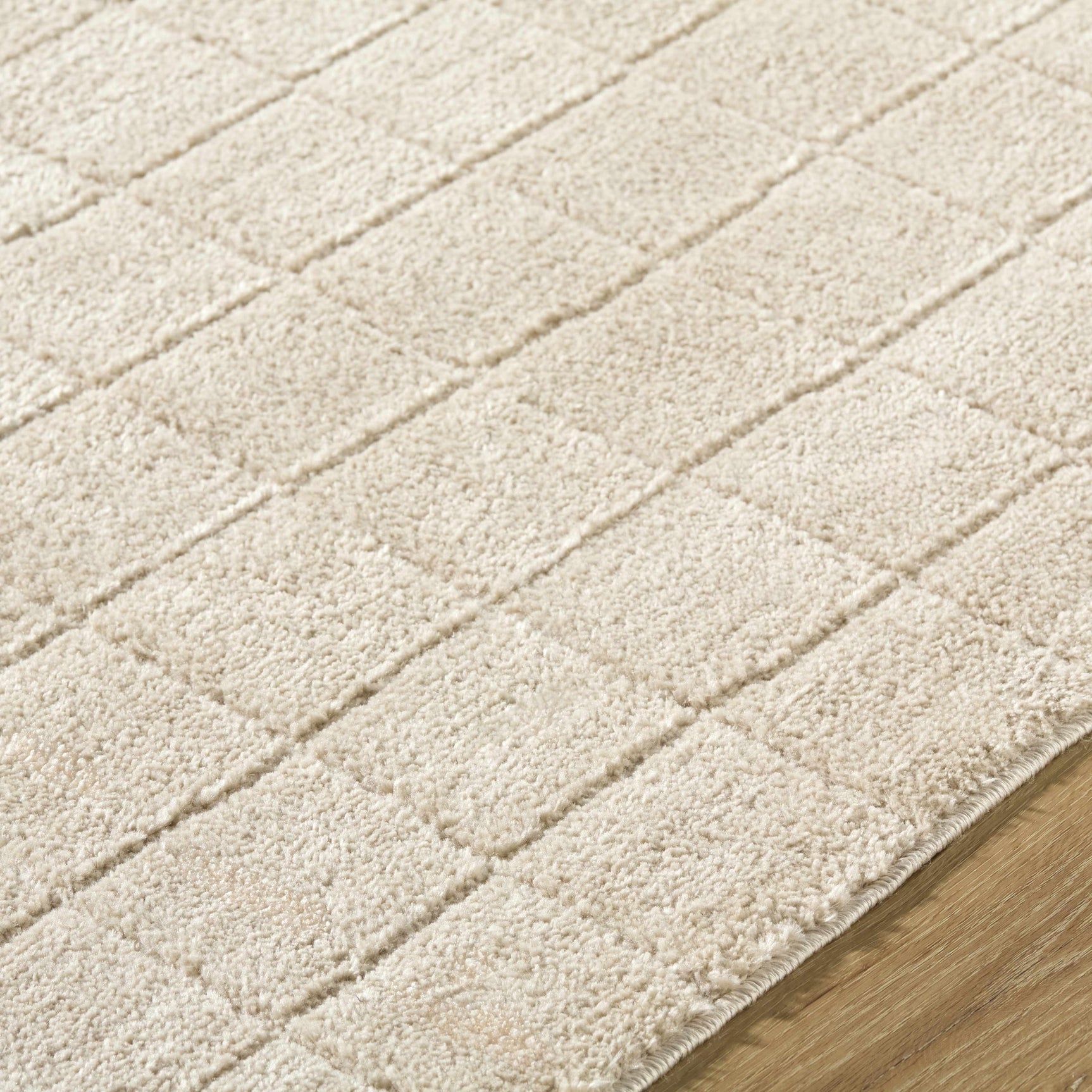 Cascade Checkered Beige Area Rug - Ornate Home