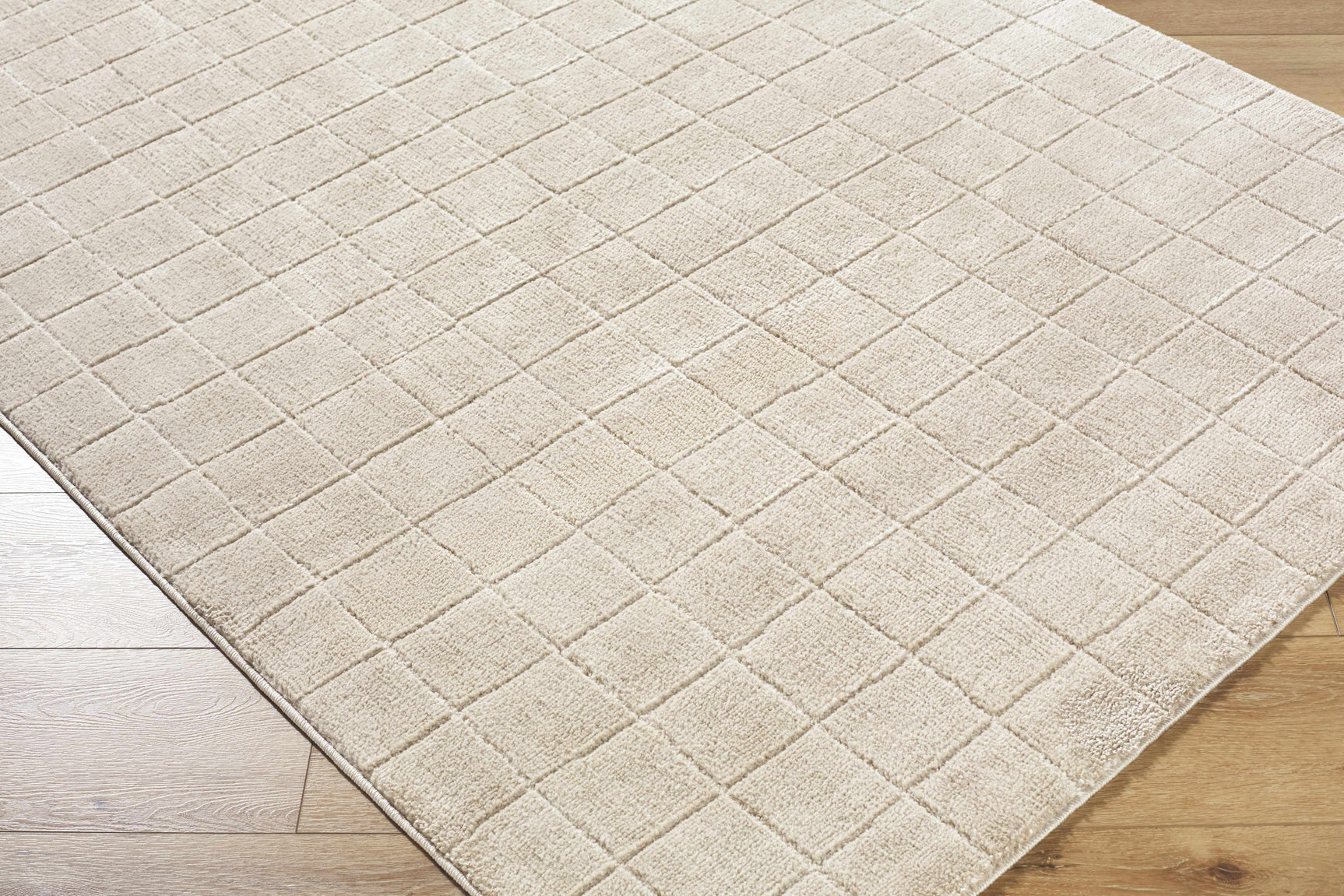 Cascade Checkered Beige Area Rug - Ornate Home