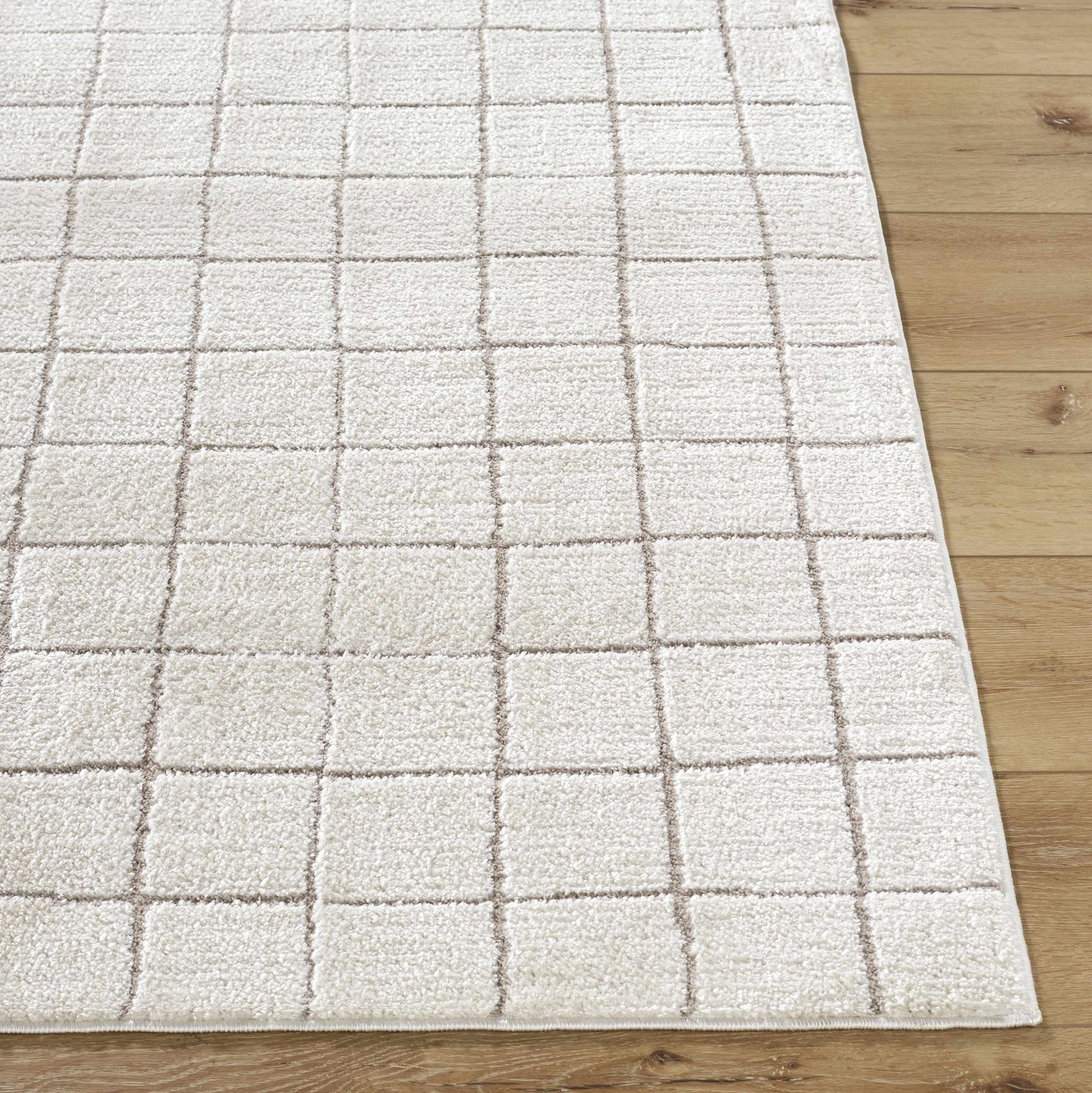 Cascade Checkered Ivory Area Rug - Ornate Home