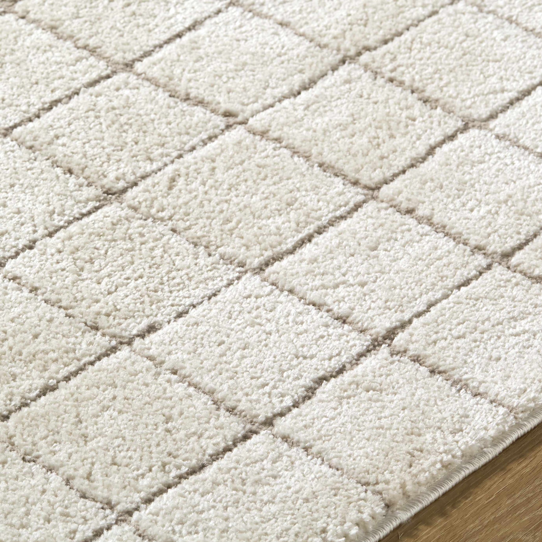 Cascade Checkered Ivory Area Rug - Ornate Home