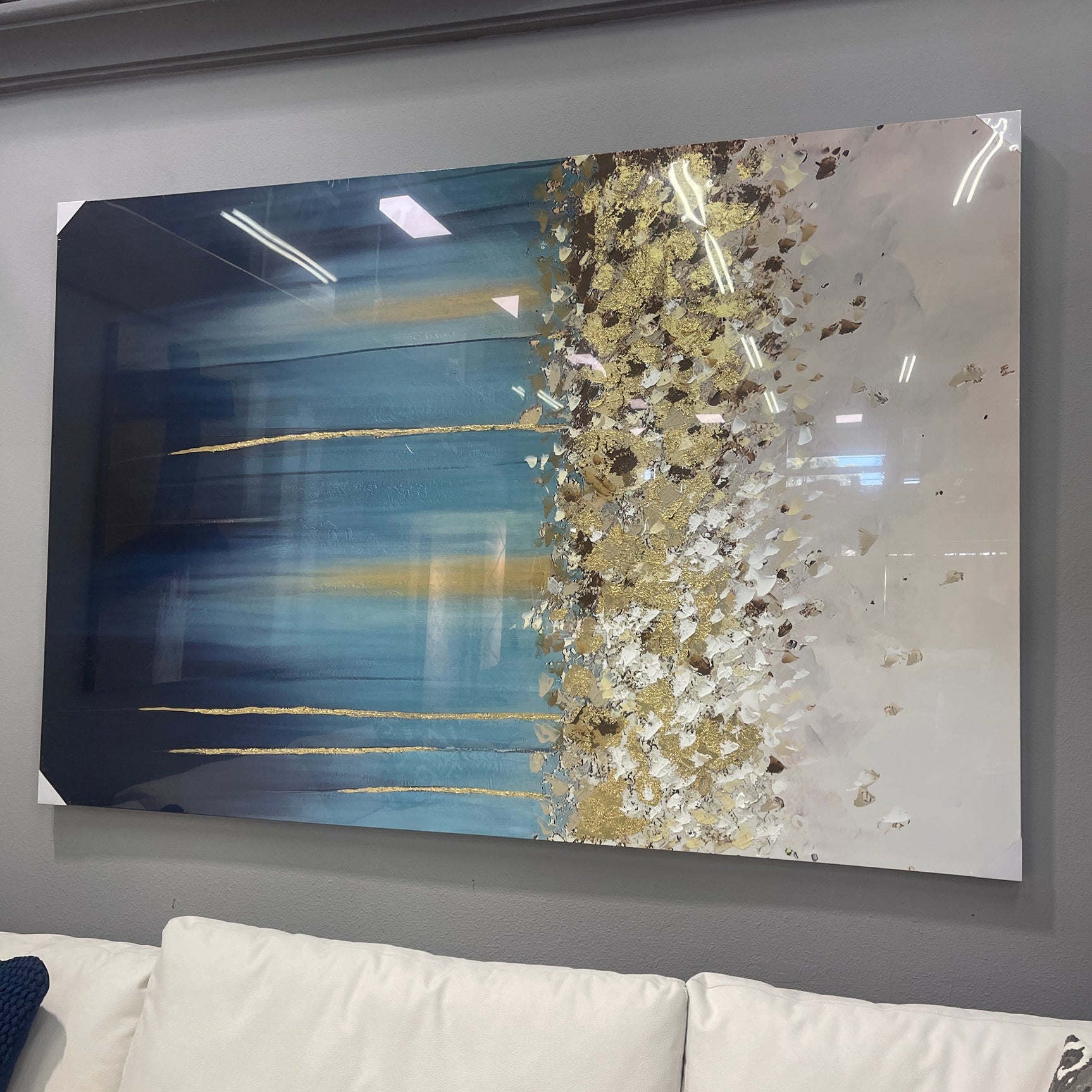 Cascade Hand Painted Textured Large Canvas Wall Art - Ornate Home