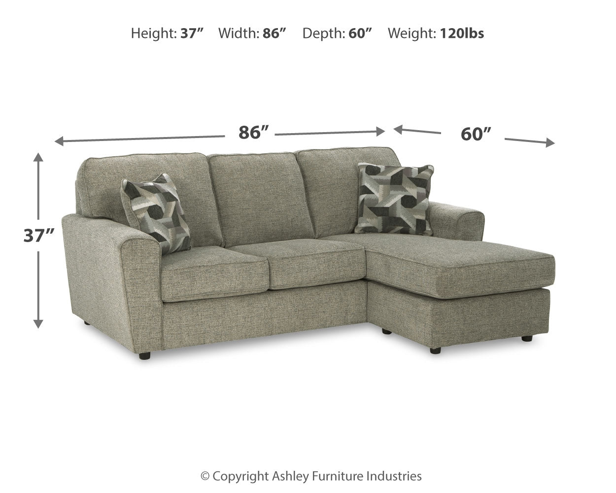 Cascilla Pewter Sofa Chaise and Loveseat - Ornate Home