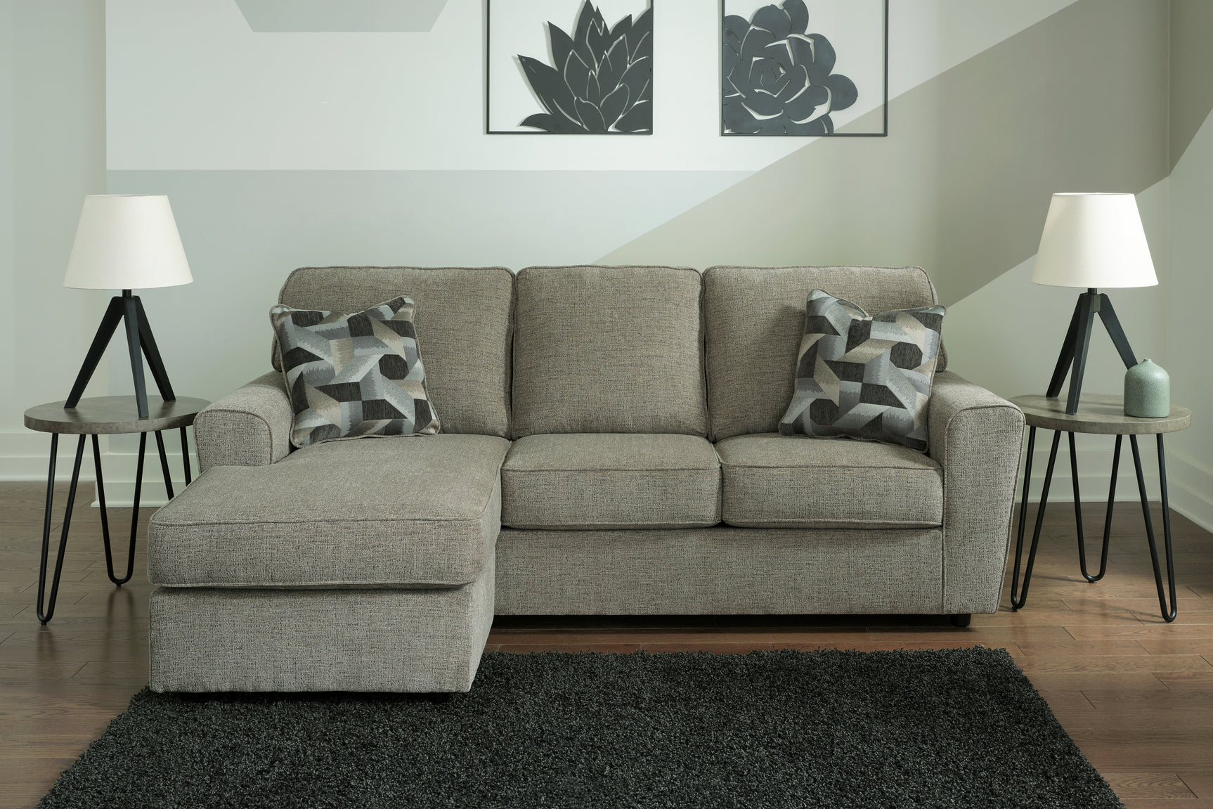 Cascilla Pewter Sofa Chaise and Loveseat - Ornate Home