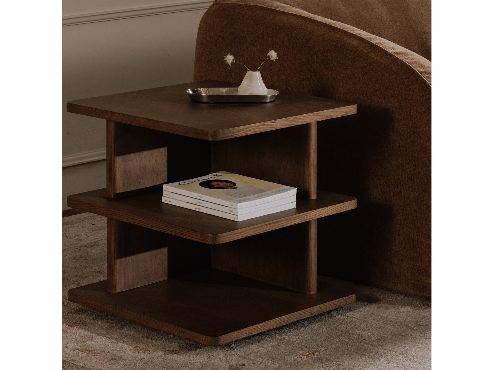 Casey Dark Brown Side Table - Ornate Home