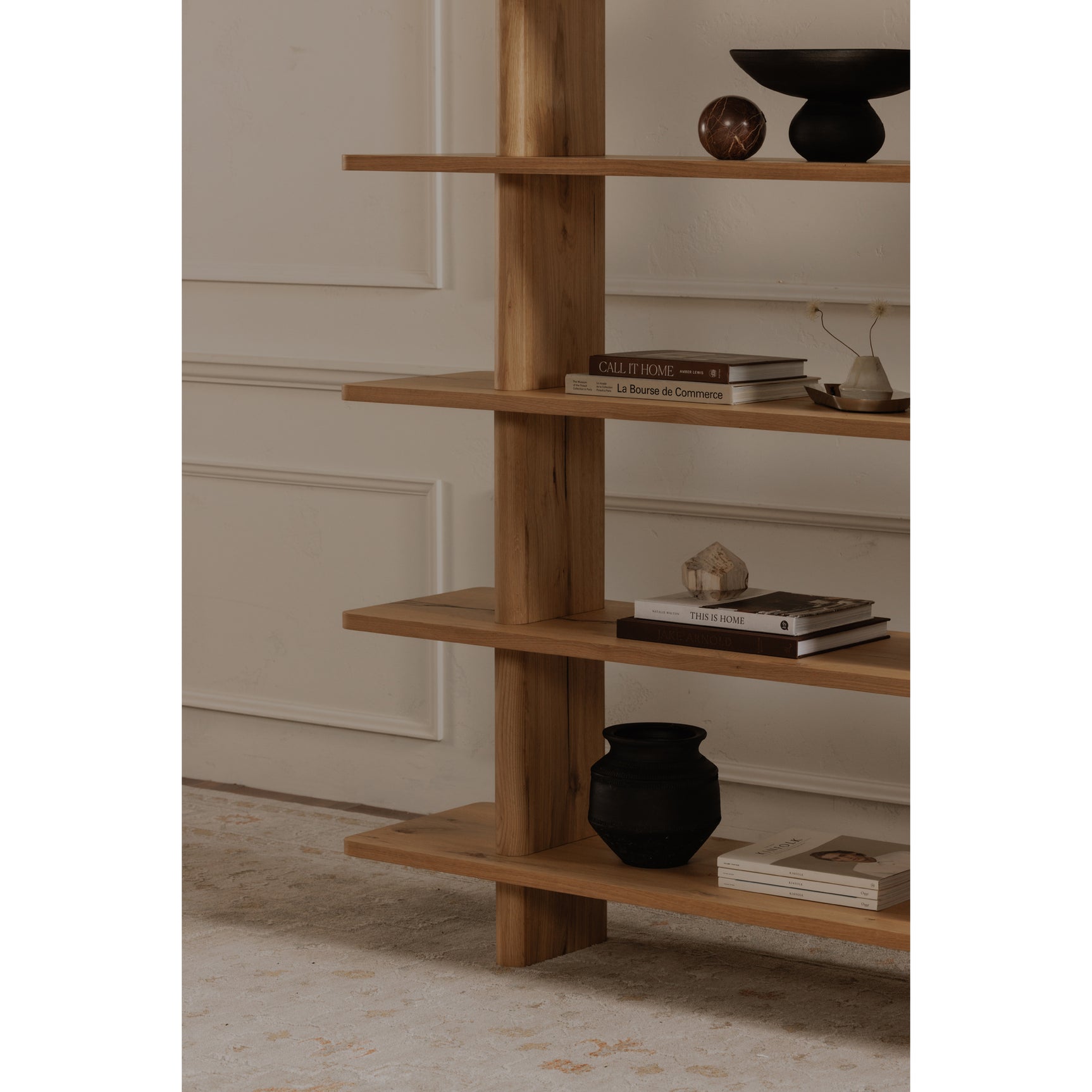 Casey Rustic Oak Large Bookcase - Ornate Home