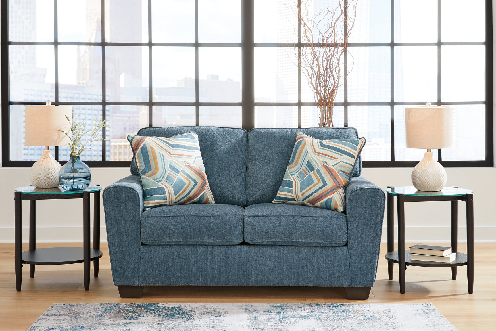 Cashton Blue Sofa and Loveseat - Ornate Home
