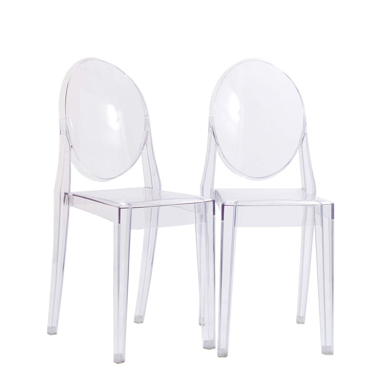 Casper Clear Dining Chairs (Set of 2) - Ornate Home