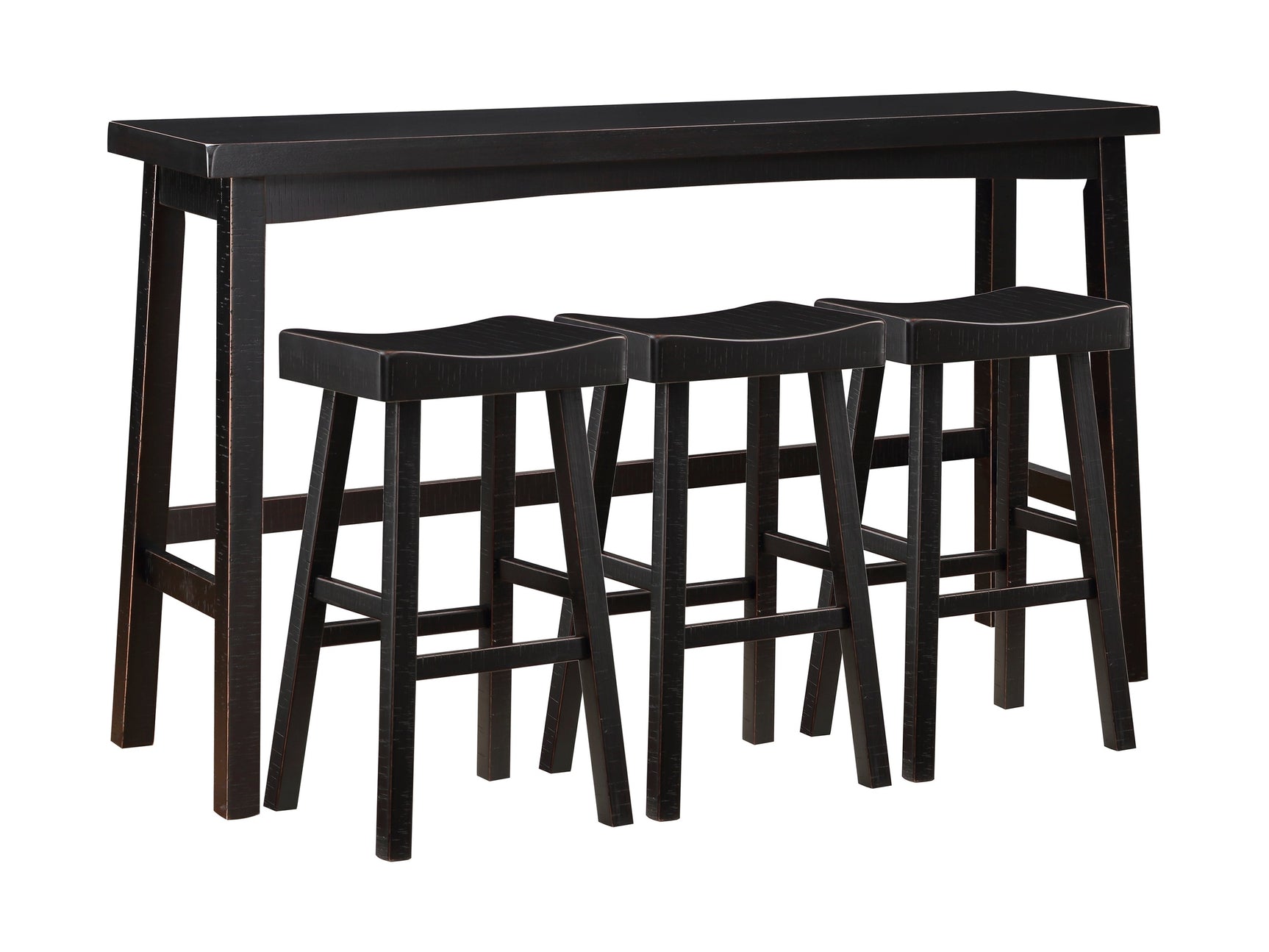 Caspian Black 4-Piece Pack Pub Height Set - Ornate Home