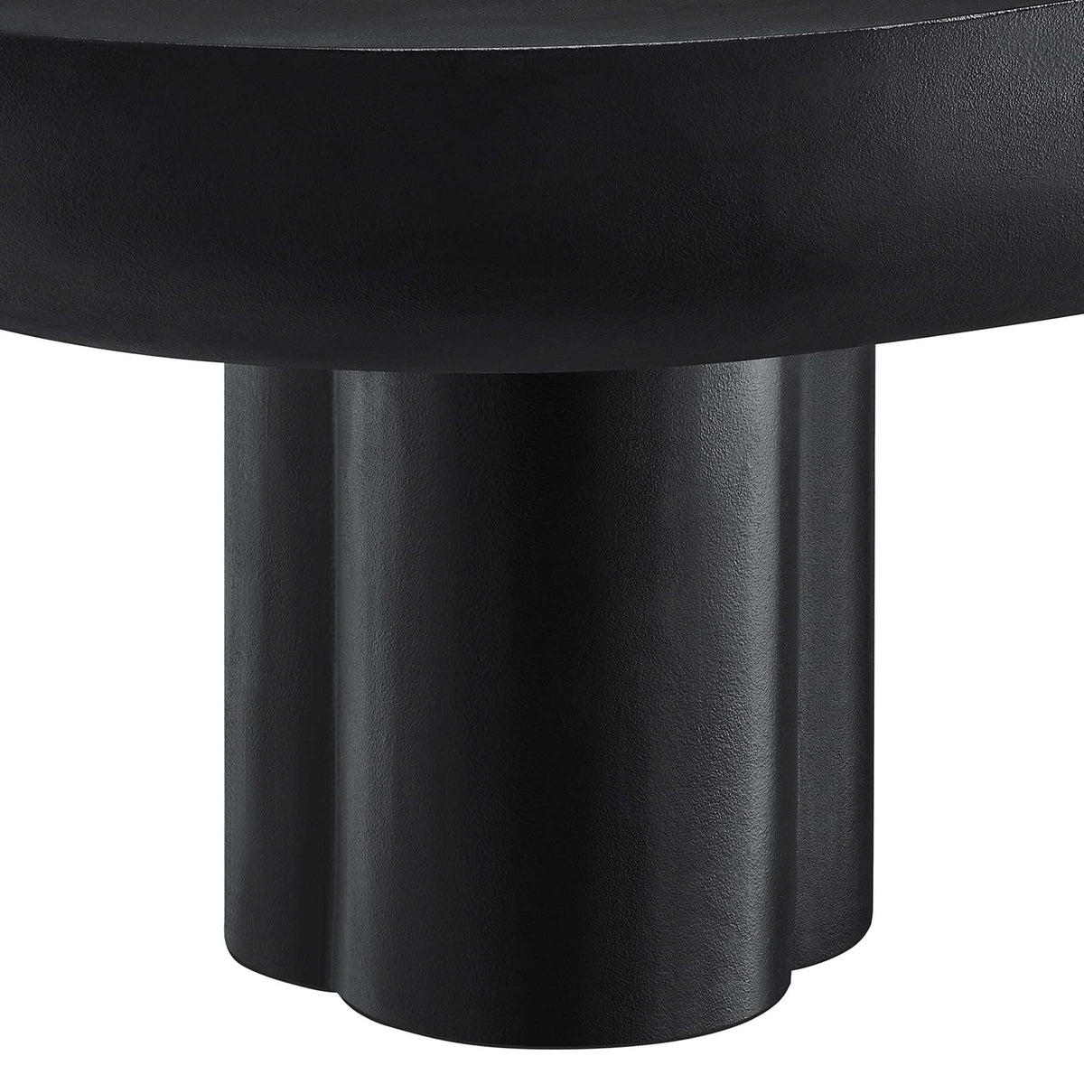 Caspian Black Oval Concrete Coffee Table - Ornate Home