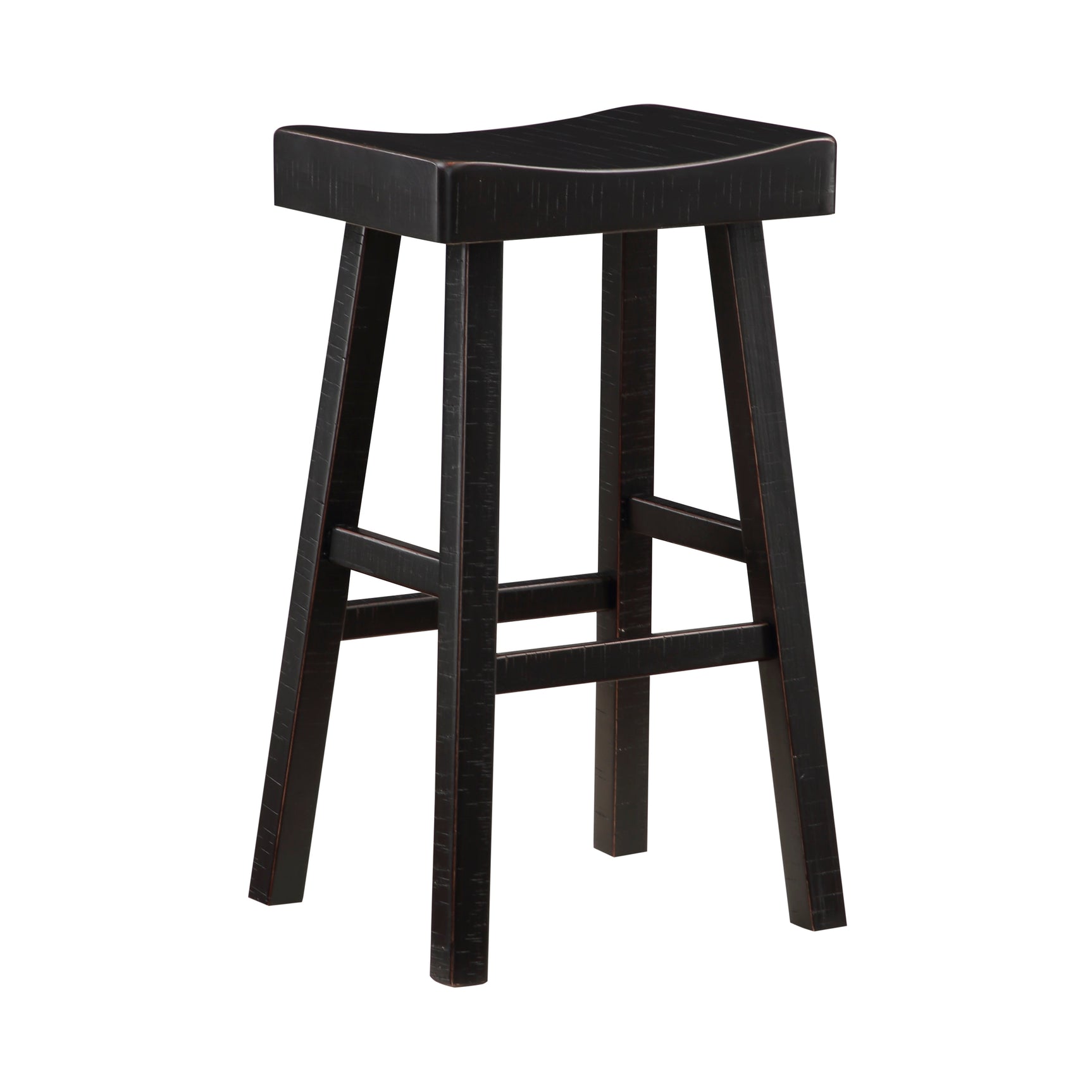 Caspian Black Pub Height Stool (Set of 2) - Ornate Home