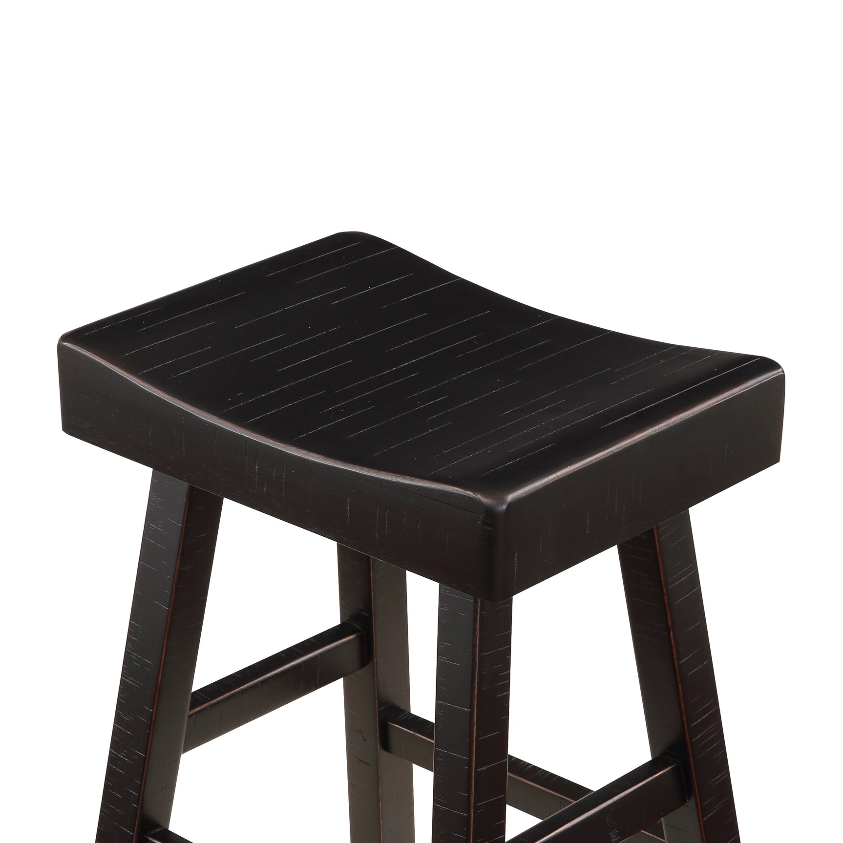 Caspian Black Pub Height Stool (Set of 2) - Ornate Home