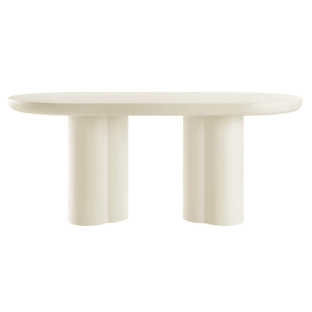 Caspian White 72" Oval Concrete Dining Table - Ornate Home