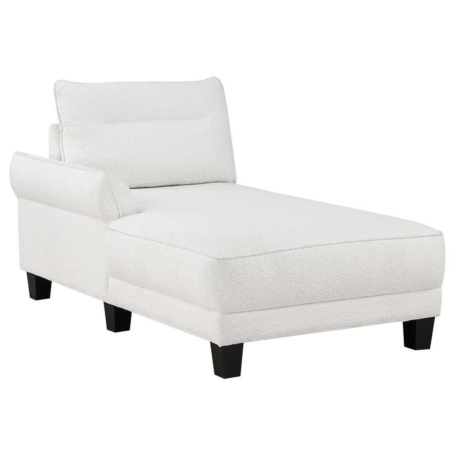 Caspian White & Black Upholstered Curved Arms Sectional Sofa - Ornate Home