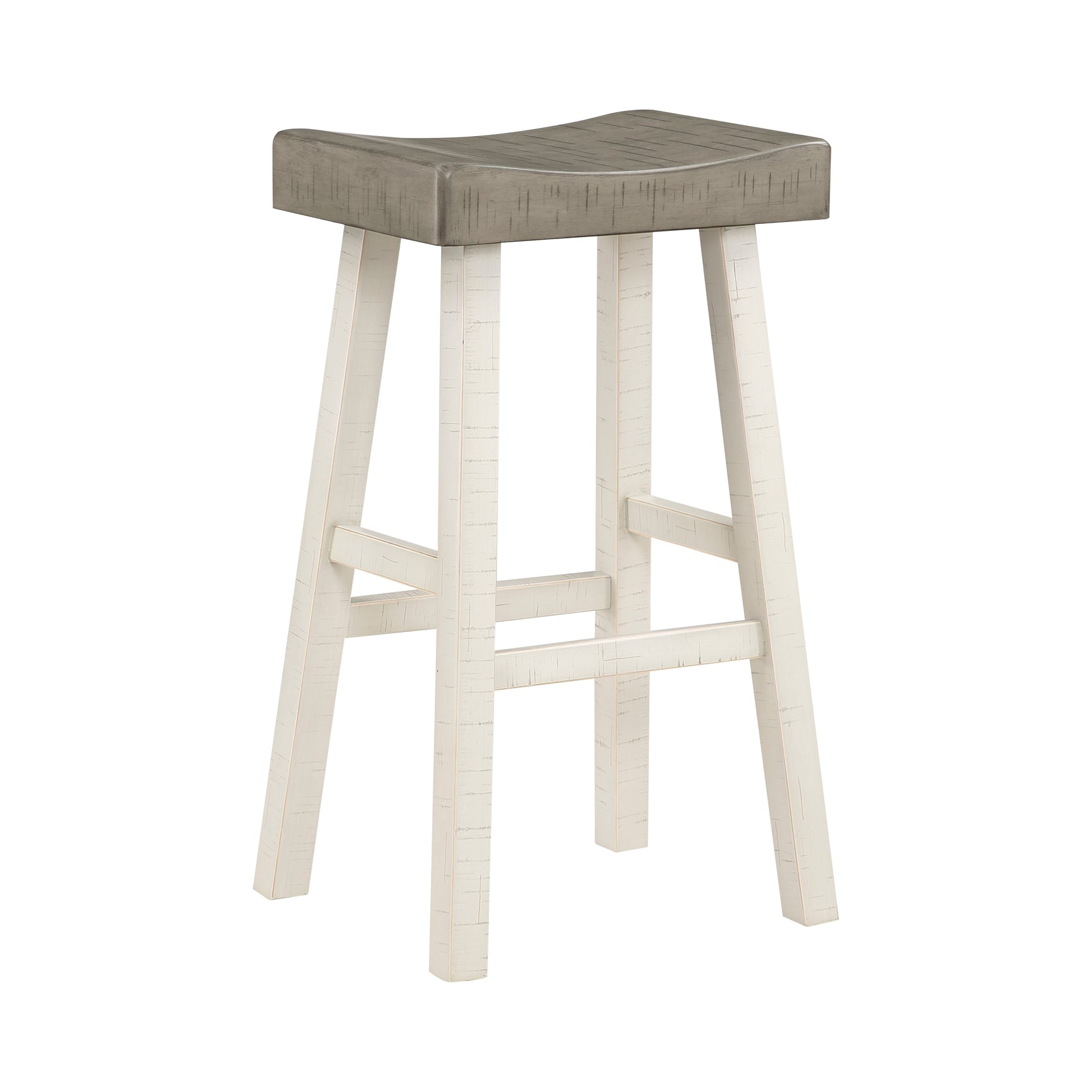 Caspian White/Coffee Pub Height Stool (Set of 2) - Ornate Home