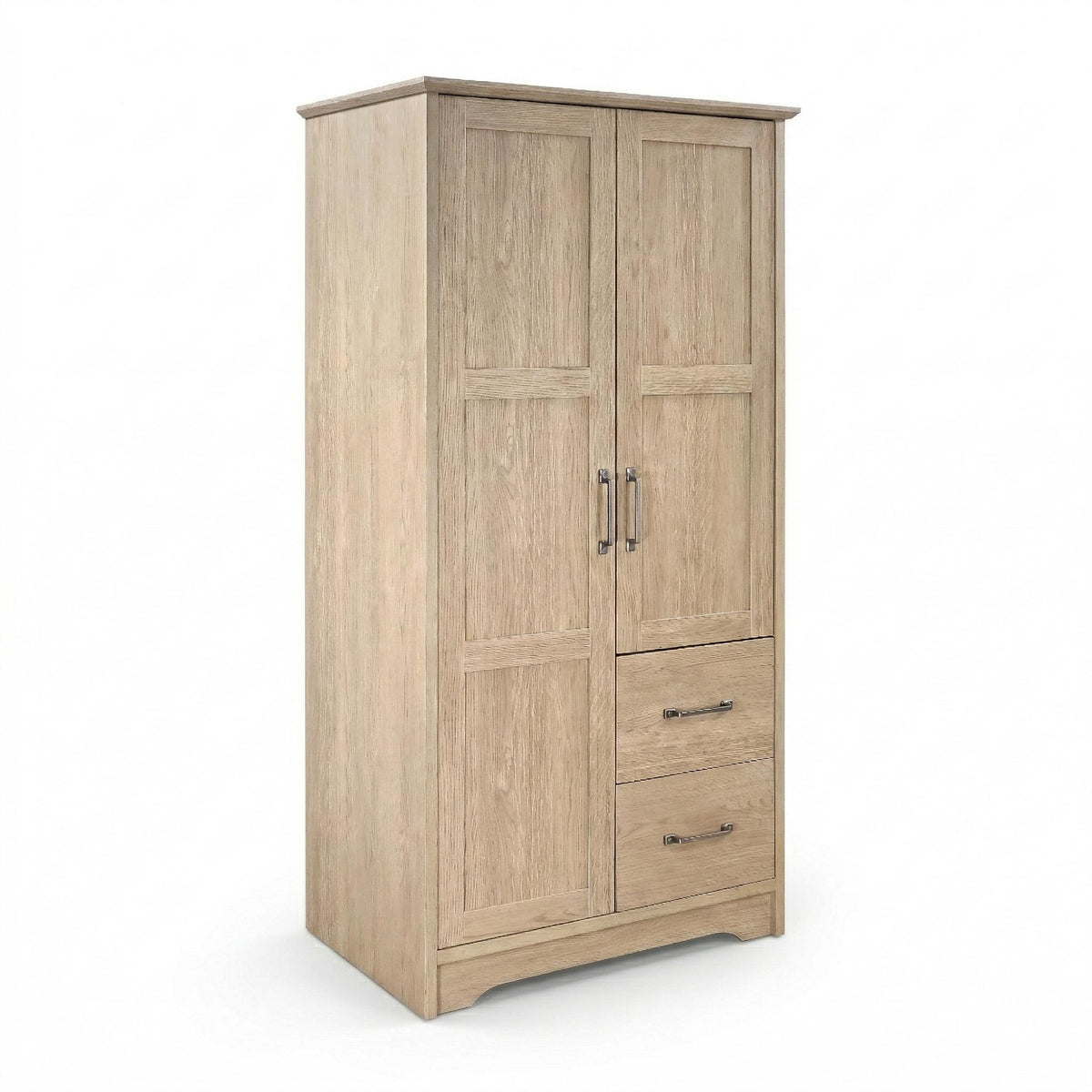 Cassara Latte 2-door Bedroom Wardrobe Storage Cabinet Armoire - Ornate Home
