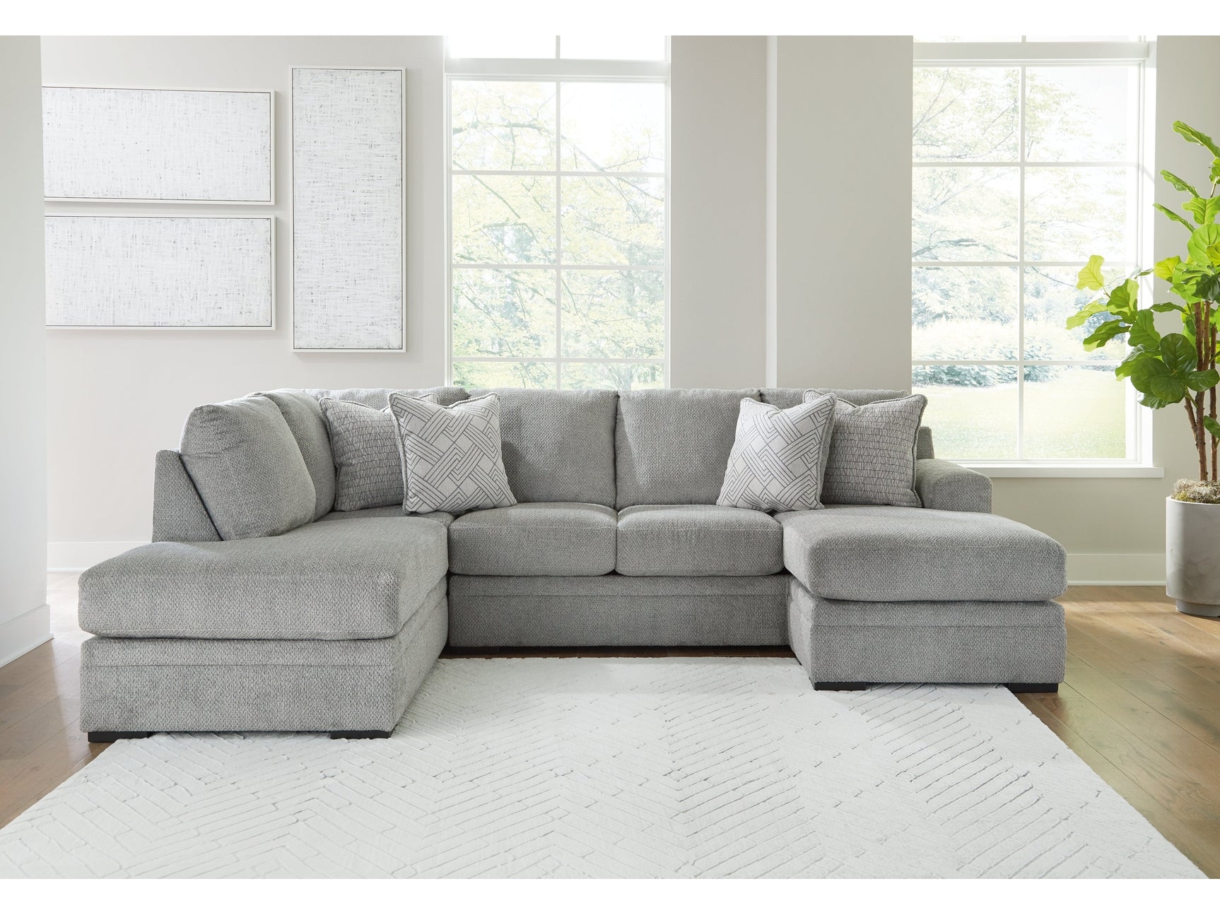 Casselbury Cement 2pc Sectional with Chaise - Ornate Home