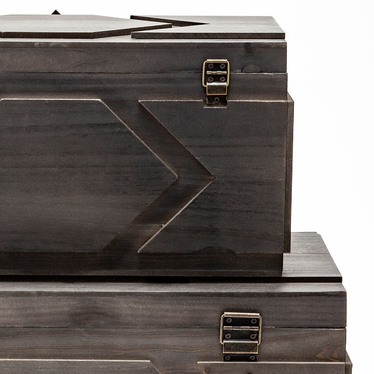 Cassia Brown Wooden Boxes (Set of 2) - Ornate Home