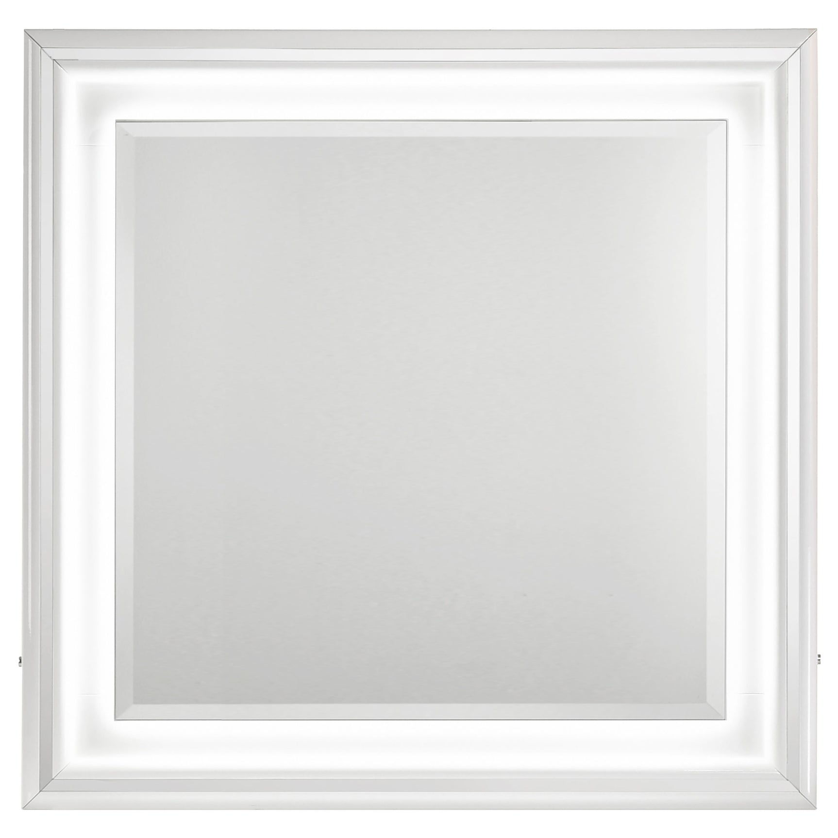 Cassia White High Gloss 5-piece Eastern King LED Bedroom Set - Ornate Home