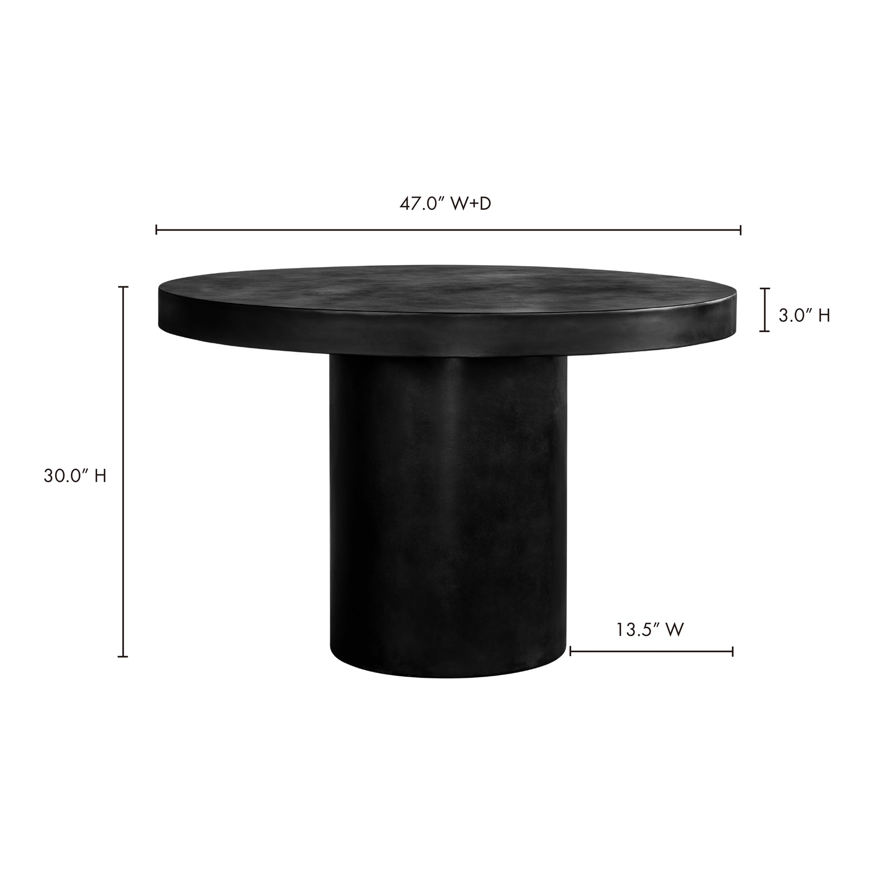 Cassius Black Round Outdoor Dining Table - Ornate Home