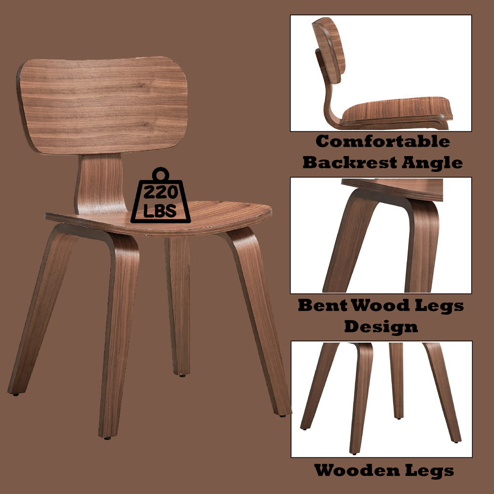 Casson Walnut Side Chair (Set of 2) - Ornate Home