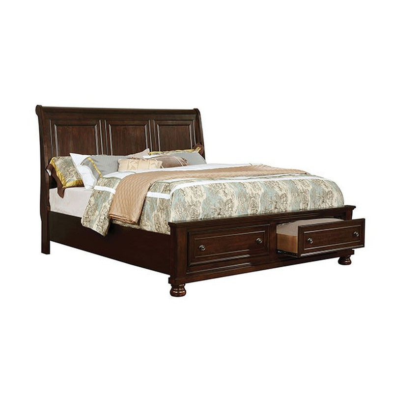 Castor Brown Cherry Queen Bed - Ornate Home